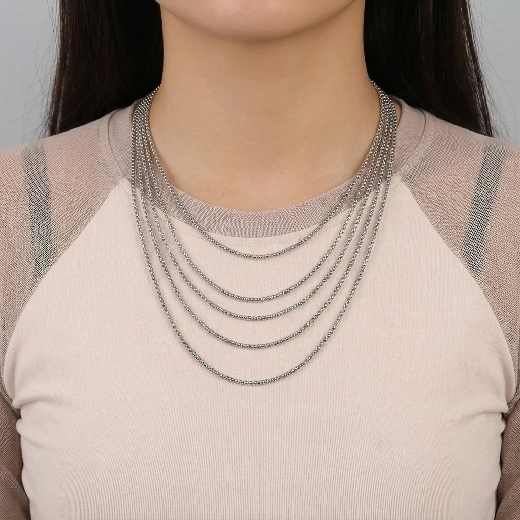 The Box Chain Necklace - Stainless Steel