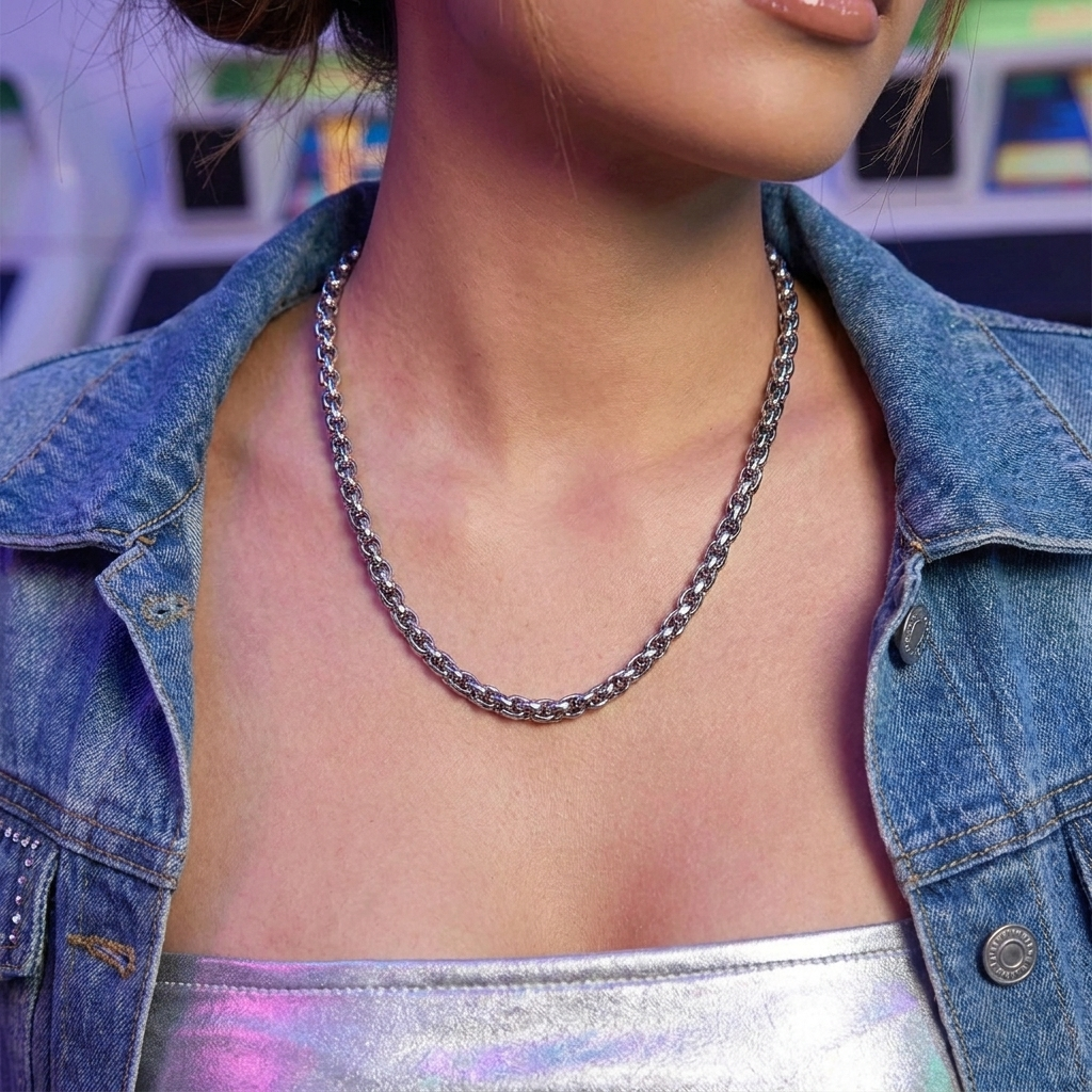 The Box Chain Necklace - Stainless Steel