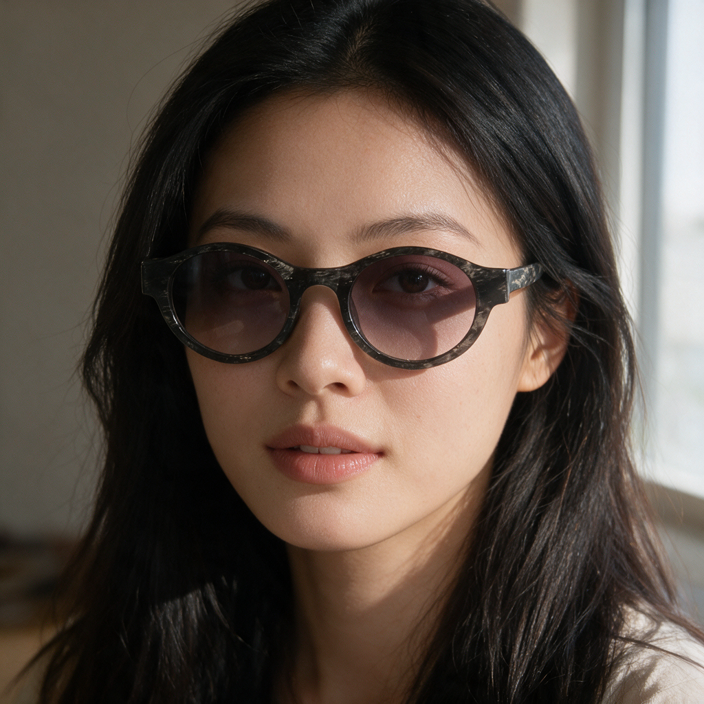 Modular Oval Acetate Sunglasses - Élise Line
