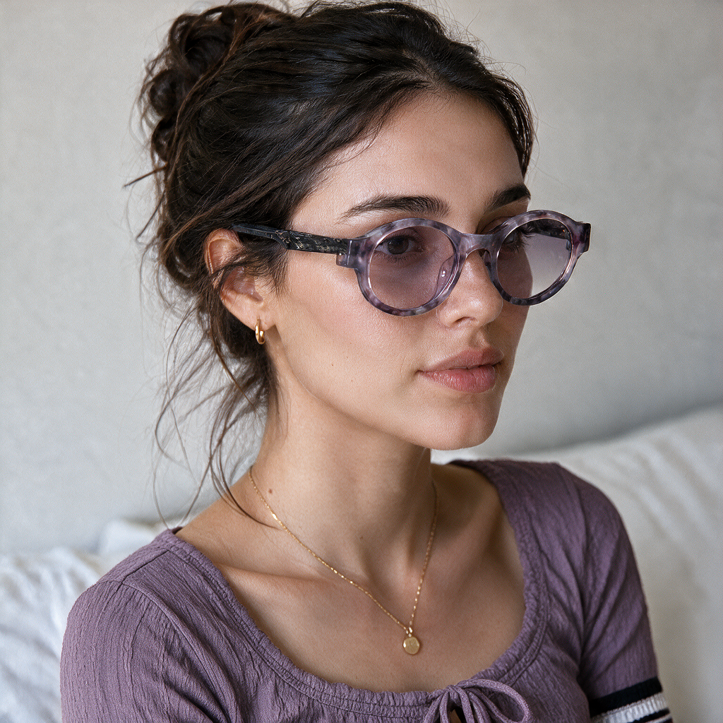 Modular Oval Acetate Sunglasses - Élise Line